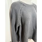 Gap  Women Knit Sweater Charcoal Gray Textured Long Sleeve Crew Neck Size L Photo 1