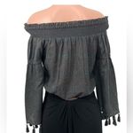 Earthbound Off the Shoulder Tassel Blouse Top Boho Shirt Size LARGE Photo 4