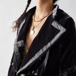 Free People Faye Velvet Jacket Military Style Ebony Grey Color NWT Sz Small $228 Photo 4
