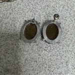 Smoky olive oval necklace earring set Silver Photo 5