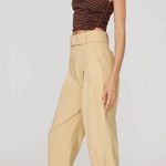 ALC Frank A.L.C Dune Women's Khaki/Tan Belted Straight Pants Size 2 Photo 1