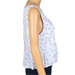 WAYF “Blue Ditsy” floral, sleeveless, lightweight peplum crop top. Small. EUC Photo 2