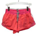 Lululemon Womens Drawstring Flat Front Running Athletic Shorts Coral Pink Size 6 Photo 0