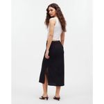 Madewell NWT  Sz 8 The Layton Solid Midi Slip Skirt in Black NL332 Photo 8