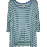Matilda Jane Matilda Jane T-Shirt Size Small Blue Striped Stretch Blend Womens 3/4 Sleeve Photo 0