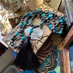 Skull Turquoise And Lava Stone Mala Necklace Blue Photo 0