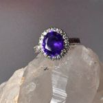 Genuine purple amethyst Ss925 excellent condition Size 7 Photo 3