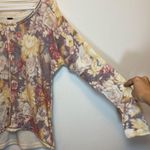 Free People  | Flower Bomb Scoop Neck Knit Sweater in Paste Cream/Lilac Sz Small Photo 6