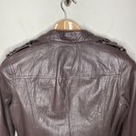 Tinley Road taupe washed real leather Moto jacket size S Gray Photo 3