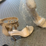 Wild Diva Tan tassel heels Nwt open toe fringe boho fall party boho classic Photo 1