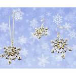 Snowflake Necklace Earrings Set 16" Chain New Reversible Festive Winter… Gold Photo 8
