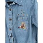 Christopher & Banks VTG  Fall Embroidered Denim Shirt Women XL Bears Leaf Teacher Photo 1