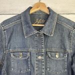 J. Jill Denim Jean Jacket Womens Size Medium Button Down Stretch Blue Med Wash Blue Photo 1