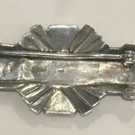 Onyx Art Deco Marcasite Mother of Pearl Silver Pin Photo 1