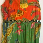 Farm Rio Anthropologie  Beaded Dress Tiered Mixed Print Floral Cotton Size small Photo 3