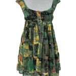 Urban Outfitters  Justine Printed Lace-up Mini Dress In Neutral Multi Photo 0