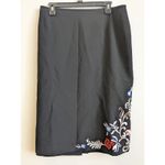 Tahari  Arthur S. Levine Women's Pencil Skirt Black/Multi Floral Embroidered 18 Photo 1