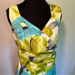 Liz Claiborne  Y2K Green and Blue Ruched Sheath Dress Photo 4