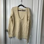 Free People cream wool open knit sweater crashing wave blogger favorite XS Photo 3
