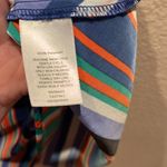 Halogen Sleeveless Shift Dress Blue Black Stripe XS Exposed Back Zipper Photo 6