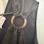 Pink Lily  Black Silk Bodysuit with Ring Details NWOT Photo 2