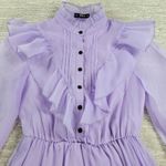 SheIn ‎ Prairie Dress Womens XS Lavender Cottage Flowy Lined Victorian Coquette Photo 12