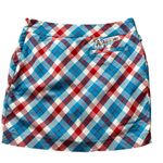 Royal & Awesome Womens Golf Skort Skirt Plaid Preppy Size 8 Blue Photo 5