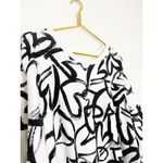 Anthropologie Maeve Heart Printed Sweatshirt Size 3X Black White Coquette Boho Photo 7