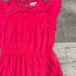 &merci &Merci Ruffle Sleeve Sheer Tulle Short Dress NEW Womens L Hot Pink Mesh Tiered Photo 4