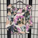 J.Crew Mercantile Floral Convertible Off The Shoulder Ruffle Top Purple Small Photo 6
