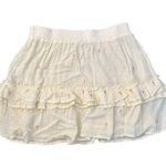 Storia Bolt cream tiered mini skirt with lightning bolts size M NWT Photo 0