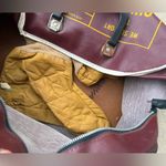 Vintage Natchitoches Central Leather Duffle Gym Bag Yellow Photo 5