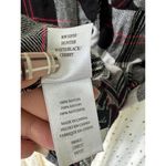 Rails  Hunter Black White Cherry Flannel Like Plaid Button Down Open Pocket Shirt Photo 7