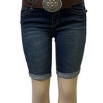Wall Flower  Legendary Fit Bermuda Western Blue Jean Shorts with Rhinestone Belt 5 Photo 0