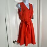 DKNY NWT orange sleeveless button up pleated dress Photo 2