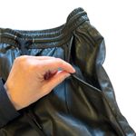 ZARA Black Faux Leather Joggers Pants Womens Size Small Scrunch Waist Pull On Photo 7