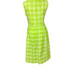 Vintage 60’s Handmade Lime Green Plaid Apron Style Fit and Flare Dress S Photo 1