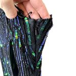 Revolve h:ours NWT  Zafiro Sequin Green Iridescent Asymmetric Hem Midi Dress Photo 7