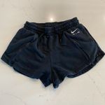 Nike ‎ Fleece Black High Rise Cotton Shorts Size Medium Photo 2