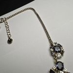 Charter Club Purple & Blue Rhinestone Gold Tone Necklace Adjustable Length $34 Photo 3