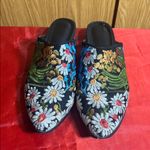 Coconuts by Matisse  Black Floral Embroidered Mules Photo 0