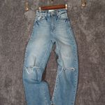 Abrand A 94" High & Wide Busted Knees Streatwear Skater Raw Hem Womens 23 Blue Photo 2