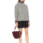 Ganni Gray Callahan Mohair Ribbed Knit Hoodie Sweater Photo 4