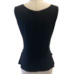 Armani Collezioni Armani black stretch sleeveless top, ladies 10 gathered drape belt detail knit Photo 2