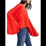 Free People  On The Weekend Blouse Persimmon NWT Size Small Photo 2