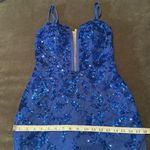 Women’s Blue Sparkly Mermaid Fit Prom Party Dress CrissCross Straps Size 4 *READ Photo 9