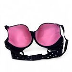 PINK - Victoria's Secret VS PINK black with silver polka dots wear everywhere t shirt bra Photo 3