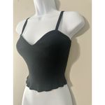 ZARA  Black Ribbed Sweetheart Neckline Crop Tank Top Photo 1