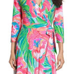 Lilly Pulitzer Emilia Wrap Dress Paradise Bound Beach Stretch Floral Sz S Photo 0