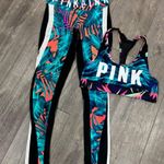 PINK - Victoria's Secret PINK Victoria’s Secret Vibrant Tropical Print Leggings and sport bra 🤍 Photo 7